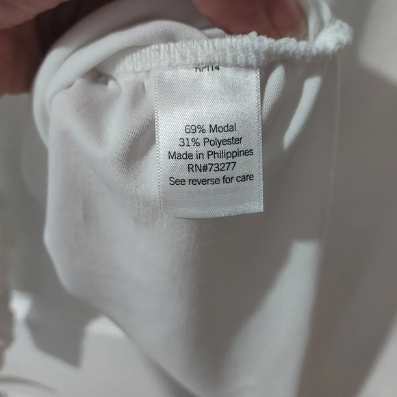 Nine West White Ruched V-Neck Long Sleeve Top in Size XL - Picture 11 of 12